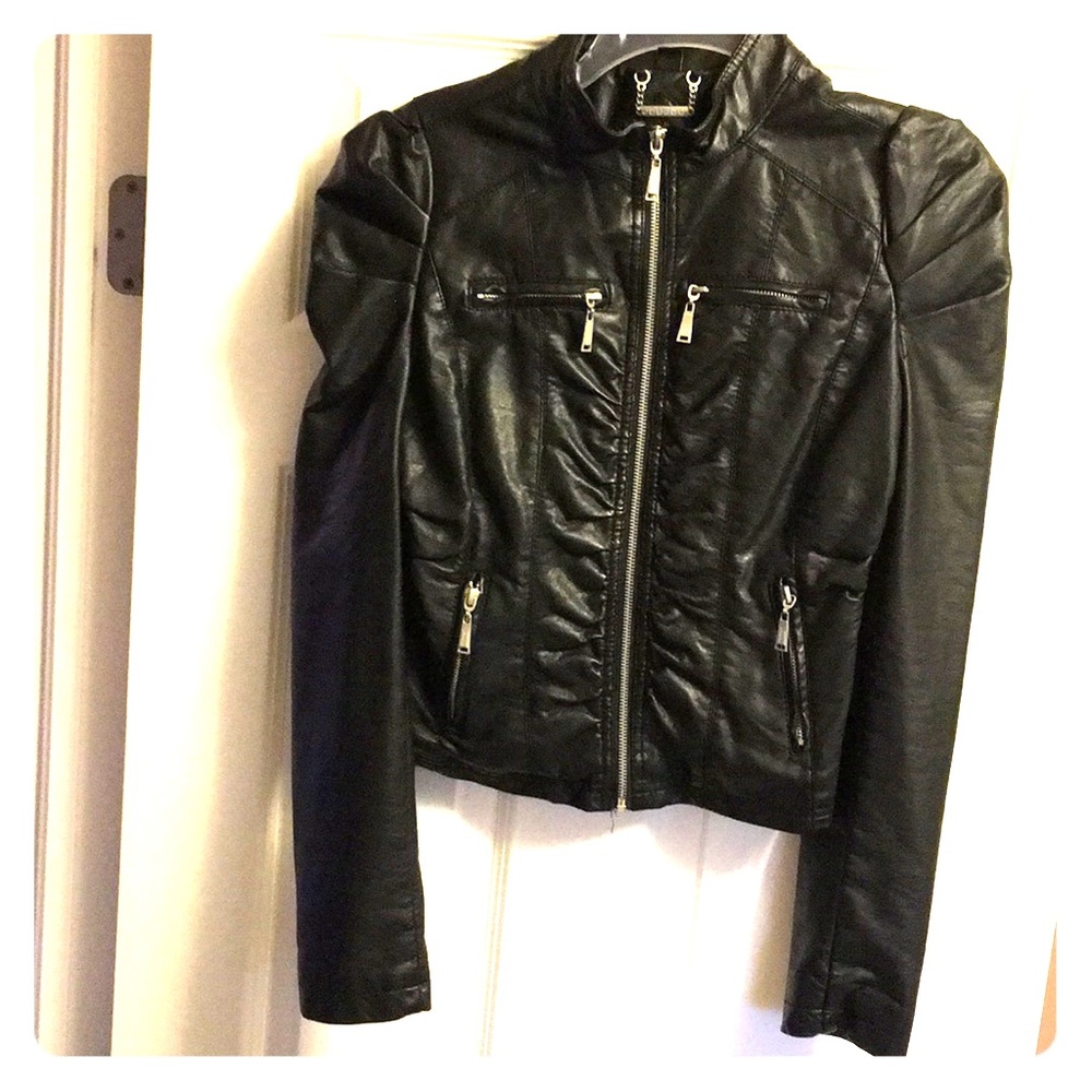 Jou Jou Black Faux Leather Jacket